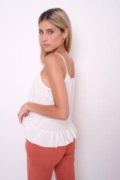 Musculosa de fibrana, con guarda central. - tienda online