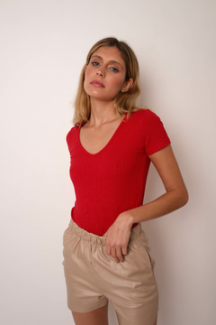 Remera básica de morley, cuello V - comprar online