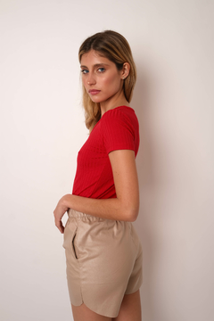 Remera básica de morley, cuello V - Proverbio