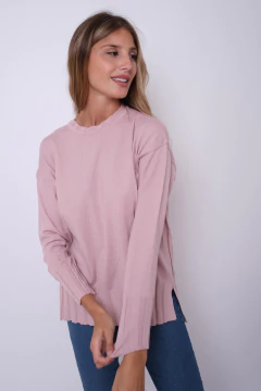 Sweater de bremer, amplio, con terminaciones en canelon. - tienda online