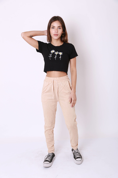 Pantalón chupín de Lino