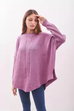Sweater tejido , oversize , con ochos central y manga de morley . - comprar online
