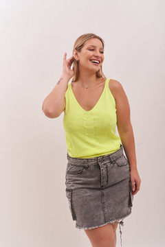 Musculosa de hilo elastizado tramada.