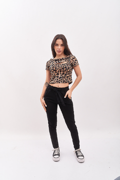 Top de morley estampado, con abertura. - comprar online