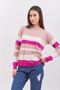 Sweater de bremer, con guardas tricolor - comprar online