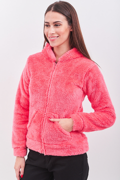 Imagen de Campera de corderito bifaz. Con capucha y bolsillos.