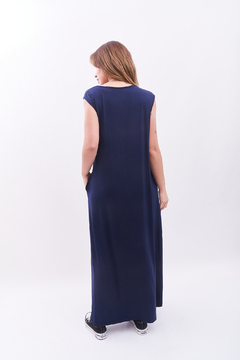 Vestido de modal viscosa, largo, con bolsillos. - Proverbio