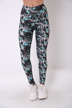 Calza de suplex estampada, tiro alto