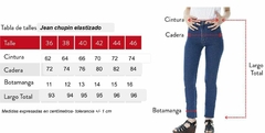 Jean elastizado, tiro alto, chupin, prelavado. - Proverbio
