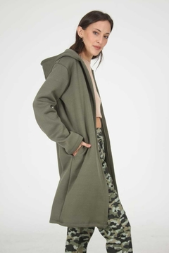 Saco 7/8 de friza con capucha - tienda online