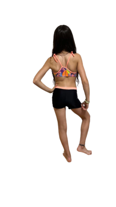 Docena cerrada . Top con breteles para atar y short con vivo.Art 620 . Para nenas y teens. - comprar online