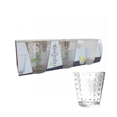 Vaso de Vidrio de Agua Trago Corto Set x 6 unidades CUADRADOS RIGOLLEAU - Ref : A1290320