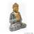 Escultura Decorativa Artesanal de Madeira Buda Mãos Juntas 25cm na internet