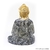 Escultura Decorativa Artesanal de Madeira Buda Mãos Juntas 25cm - loja online