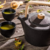 Tetera De Hiero Ful Black Con Mango De Madera De Bambo - comprar online