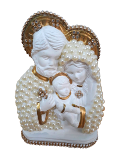 Busto Sagrada Família De Gesso Com Strass e Pérola - comprar online