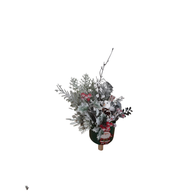 Arranjo De Natal Com Flores Artificias De Natal E Pássaro Arranjo De Natal Com Flores Artificias De Natal E Pássaro