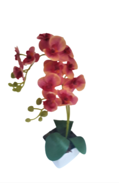 Arranjo orquídeas de silicone rosa mesclad ano vaso melanina branco - comprar online