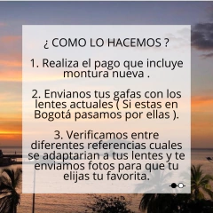 TRASPASO O CAMBIO DE MONTURA en internet