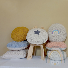 Almohadón Crochet Redondo | ROSA VIEJO - Espacio Churres