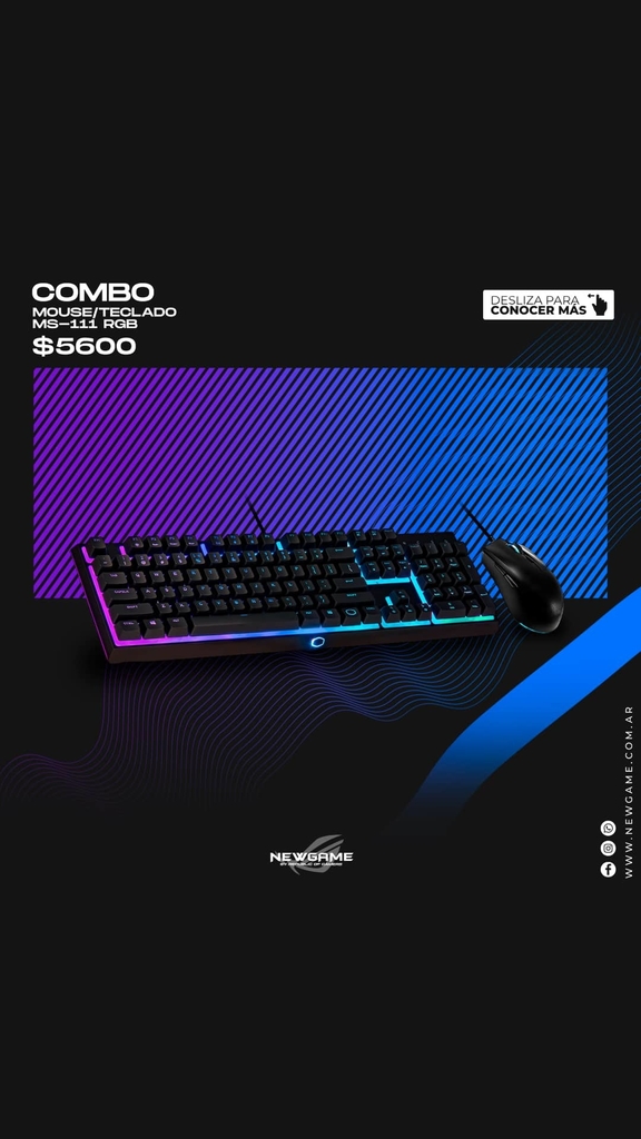 Combo Cooler Master Mouse Teclado Ms 111 Rgb