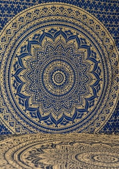 Manta mandala Azul y Dorado - comprar online