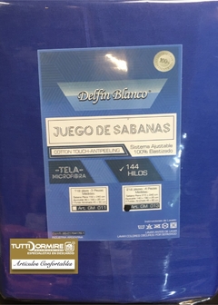 Juego de sábanas Delfin Blanco Microfibra 144 hilos 2 ½ plazas - tienda online
