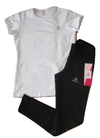 LEGGINS NEGRO Y BLUSA BLANCA