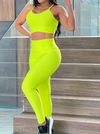 Conjunto deportivo Leggins y top en tela texturizada