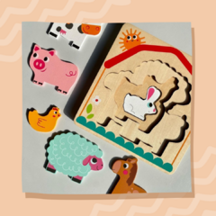 Puzzle encastre animales de la granja - comprar online