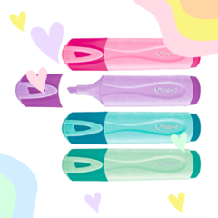 RESALTADOR MAPED PASTEL PEPS GLITTER X 4 - comprar online