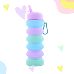 Botellita Silicona Acordeon Color Mix Lila 450ml!