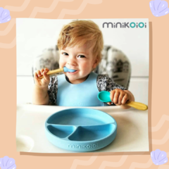 PLATO DE SILICONA BEBE ANTIDESLIZANTE MINIKOIOI PORTIONS