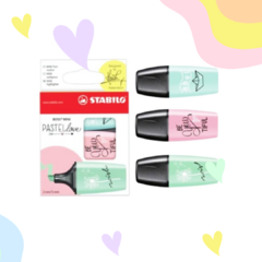RESALTADOR STABILO MINI BOSS PASTELLOVE X 3 MENTA-ROSA-TURQUESA - comprar online