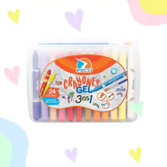 CRAYONES EZCO GEL VALIJA X 24 + PINCEL