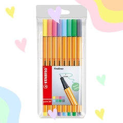MICROFIBRA STABILO POINT 88 PASTEL X 8 ESTUCHE SURT.