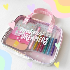 SET CHIMOLA ART SET PLATEADO Y ROSA