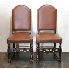 Conjunto 2 Sillas Cuero Tapizadas - Antig La Rueda _ L R