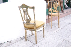 silla vintage tallada madera