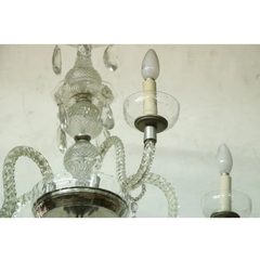 Araña 5 Luces Cristal Tallado Cairele - Antig La Rueda _ L R - comprar online