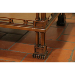 Mesa Ratona Madera Tallada Vidrio - Antig La Rueda - L R - La Rueda