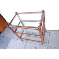 Carrobar Madera Caña Vidrio Mesita _ Antig La Rueda - L R en internet