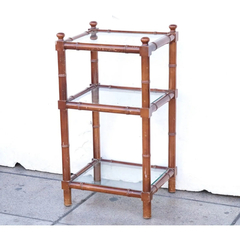Mesa Ratona Mesita Estantes Vidrio Ca - Antig La Rueda - L R