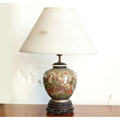 Velador Oriental Porcelana Epoca Deli - Antig La Rueda _ L R