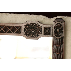 Espejo Marco Tallado Flor Madera Pared Bisel Eur Antig _ L R - comprar online