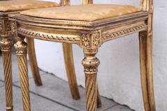 sillas doradas madera tallada - tienda online