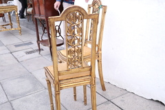 sillas doradas madera tallada