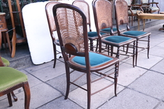6 sillas pana esterilla madera - tienda online