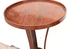 mesita madera redonda pedestal - comprar online