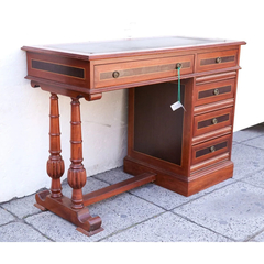 1 Escritorio Ingles Vintage Cuero Madera - Antig La Rueda_ L R - comprar online
